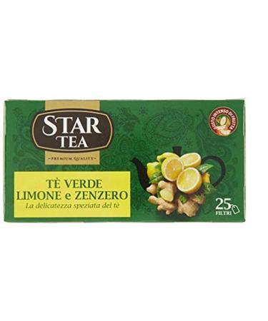Star Pack of 25 Italian Green Tea Bags with Lemon and Ginger 42.5g