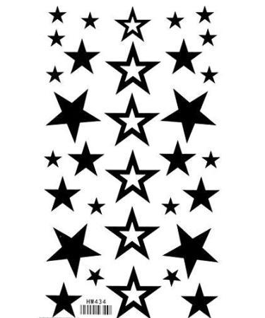 Star Temporary Tattoos Taterproof Tattoo Stickers Non-toxic Solid Hollow 5 Pointed Tattoo Stickers