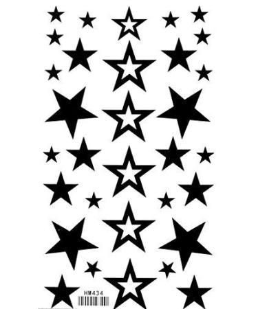 Star Temporary Tattoos Taterproof Tattoo Stickers Non-toxic Solid Hollow 5 Pointed Tattoo Stickers - Buy Online on GoSupps.com
