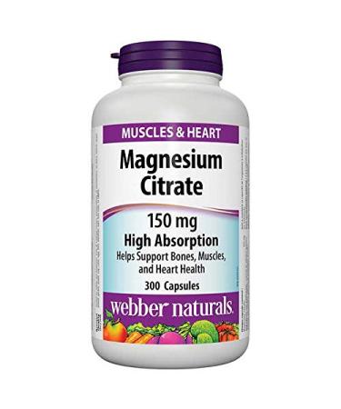 Webber Naturals Magnesium Citrates High Absorption 150 mg 300 Capsules - Buy Online on GoSupps.com