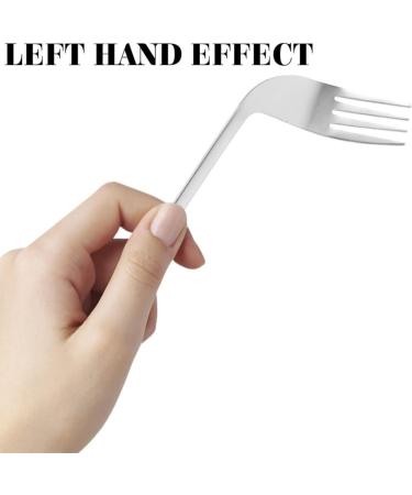Curved Fork Spoon Set for Easy Self-Feeding | Stainless Steel Cutlery for Seniors & Disabled | 2 Pieces - Buy Online on GoSupps.com