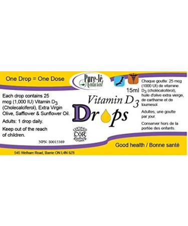 Vitamin D drops for teens adults and seniors - Non-GMO Gluten-free all Natural - 1000 IU 1 drop 100% Daily Value - Safe & Easy Concentration for Teens Adults as well as Seniors - 15 mL over 365 Doses! - Easy-to-Use neck dropper - No artificial Flavoring P - Buy Online on GoSupps.com