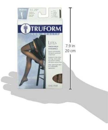 Truform Sheer Compression Stockings 15-20 mmHg Women's Thigh High 20 Denier Nude - Size Large - Buy Online on GoSupps.com