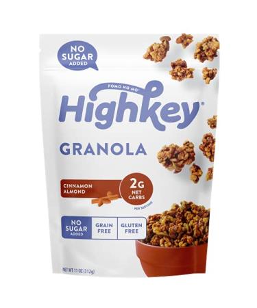 HighKey Sugar Free Granola - Keto Muesli, Low Carb, Gluten & Grain Free - Cinnamon Almond, 11oz - Buy Online on GoSupps.com