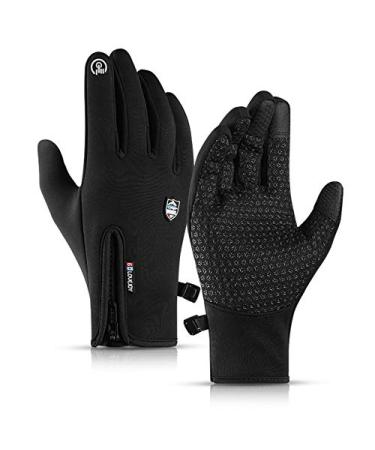 CURELIX Winter Gloves Men Women Touch Screen Warm Thermal Gloves, Cold Weather Gloves for Running Cycling Hiking Driving Black Small