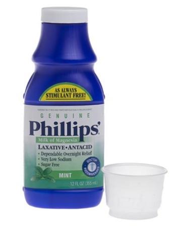 Phillips Milk of Magnesia Laxative Antacid Mint 12 Ounces