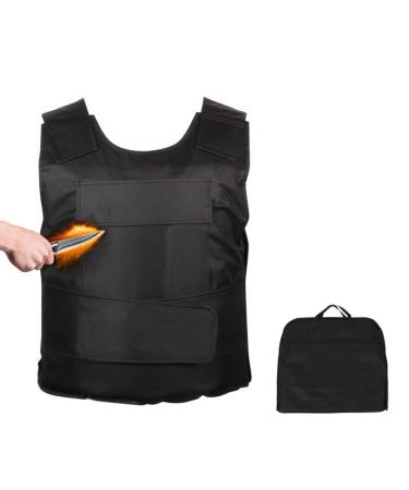 Aleawol stab protection vest with removable manganese steel plate front and back body protection vest adjustable stabbing vest for body to protect unisex