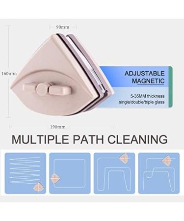 LTLJX Magnetic Window Cleaner Double Sided Glass Cleaner Home Adjustable Magnet Glass Surface Wiper Brush Plastic Cleaning Tool for Glass High Windows 5-35mm Brown - Buy Online on GoSupps.com