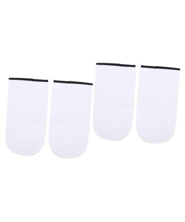 minkissy 4 Pairs Hand Treatment Mitts Hand Wax Treatment Cold Gloves Mittens Wax Gloves Bath Gloves Soft Cotton Gloves for Sleeping Skin Care Gloves Moisturizing Gel White