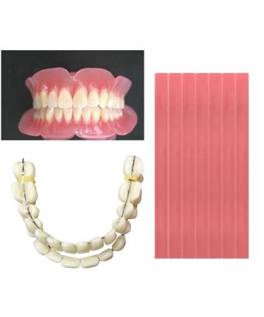 Dentures Fake Teeth DIY Kit Easy and Convenient DIY Fake Teeth Repair Missing Teeth or DIY Full Denture Kit Fake Teeth Top and Bottom Temporary Fake Teeth