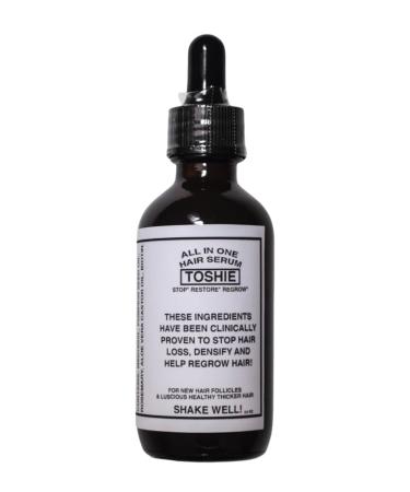 Toshie Regrowth Hair Serum 5% Minoxidil Pumpkinseed Oil Rosemary Oil Biotin Castor Aloe Vera Stops Hair Loss Helps Regrow Strengthen Thickens Hair Men & Woman