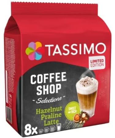 Tassimo Hazelnut Praline Latte Pods - 8 Servings (1 Pack) | Coffee Shop Quality | 8 Count - Buy Online on GoSupps.com
