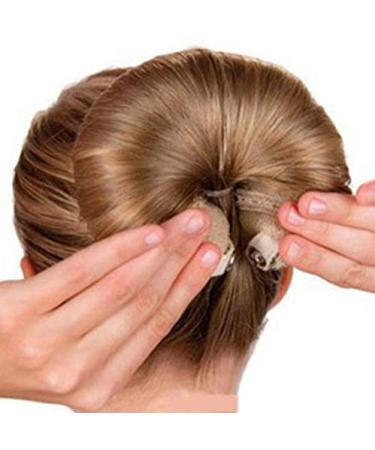 Set of 2 Beige Magic Hair Styling Donut Bun Rings for Women and Girls - 1 Large + 1 Small - Buy Online on GoSupps.com