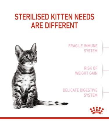 Royal Canin Kitten Sterilised Complete Dry Cat Food 2 x 400g - Buy Online on GoSupps.com