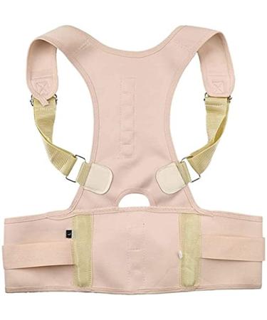 Posture Corrector Back Brace Shoulder Back Support Belt Shoulder Posture Adjust Magnetic Therapy for Unisex (Color : Beige Size : Small) Feito na China Full moon lofty ambition