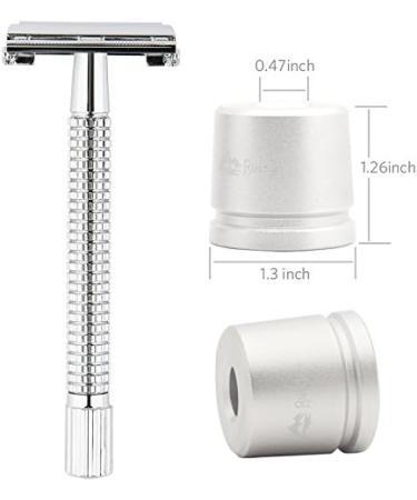Double Butterfly Razor Plane Wet Razor - Chrome Safety Razor Set with H3 Stand & Leather Case - Buy Online on GoSupps.com