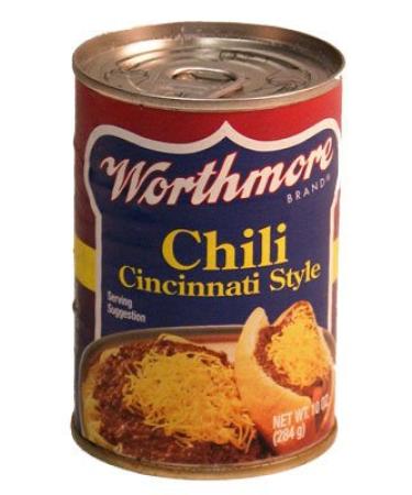 Worthmore Chili Cincinnati Style, 10-ounce Cans (Pack of 6)