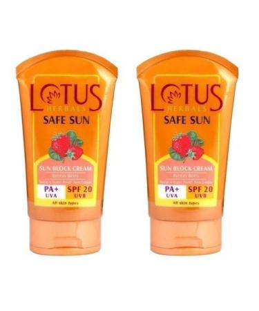 Lotus Herbals Breezy Berry SPF 20 Sun Block Cream 50g (Pack of 2)