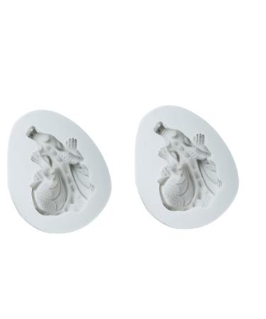 COHEALI 2pcs Easter Resin Molds Clay Making Tools Easter Cake Molds Fondant Molds Cupcake Topper Decorating Mold Gummy Molds Silicone Soap Molds Lollipop Mold Candle Decorate Candy White