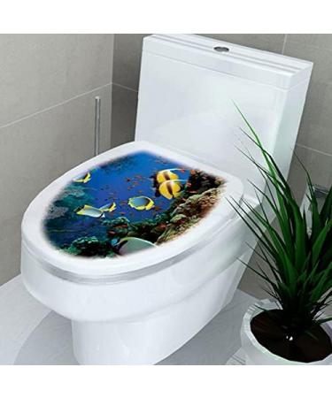 Flower Pattern Vinyl Toilet Sticker Cover - Removable Bathroom Decals for Home Decoration - Buy Online on GoSupps.com