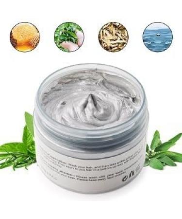 Hair Colour Wax Temporary Hair Dye Wax 120g Natural Matte Hairstyle Washable Hair Wax for Party Cosplay Halloween Christmas (Gray) Silver Grey - Buy Online on GoSupps.com