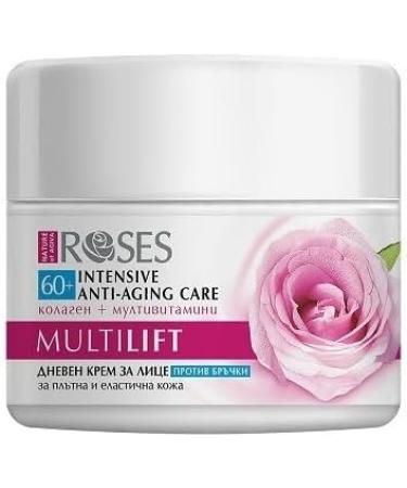 New Roses Multi Lift Anti-Ageing Intensive Advanced Face Day Cream 60+ with Marine Collagen Natural Rose Water Glycerine - Buy Online on GoSupps.com