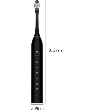 Smart Rechargeable Electric Toothbrush | 6-Speed Timer, IPX7 Waterproof | 8-Replaceable Brush Heads | Black - Buy Online on GoSupps.com