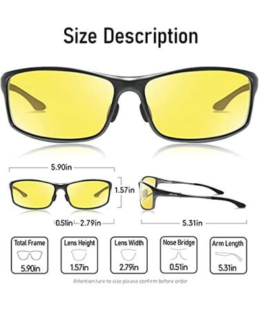 Bircen Night Vision Glasses for Driving - HD Anti Glare Al-Mg Frame for Men and Women - Buy Online on GoSupps.com