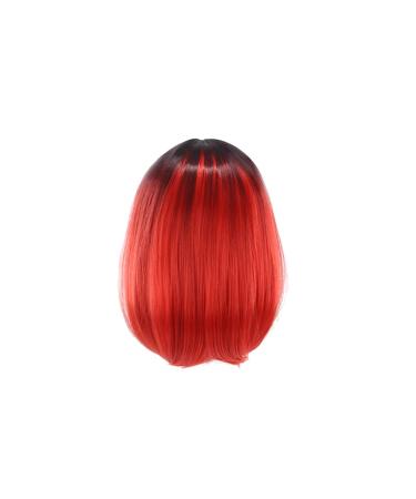 Healvian 1pc Gradient Color Cosplay Wig Synthetic Hair Wig Straight Short Wigs Fancy Dress Wigs Party Accessories 35.00X55.00X0.30CM Red - Buy Online on GoSupps.com