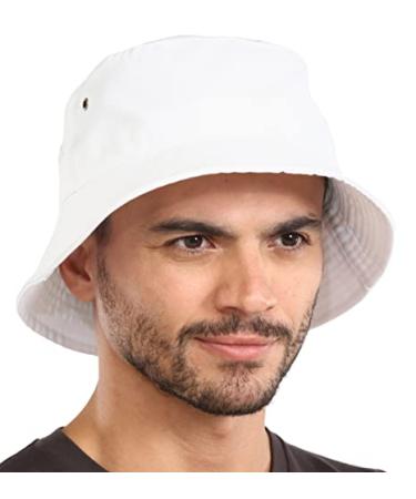 Tough Headwear Bucket Hat for Men, Women, Teens, Girls & Reversible Bucket Hats - Summer Bucket Hats - Cute Bucket Hats White Large - Extra Large