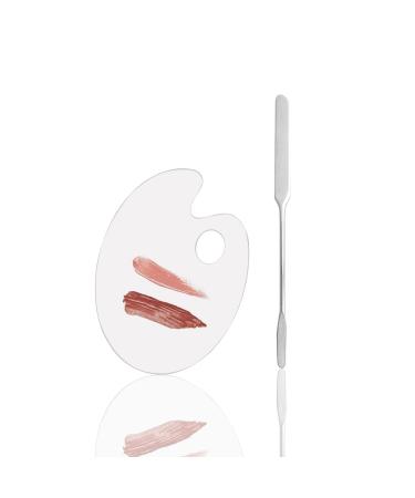 Korean Makeup Spatula Set  Professional Stainless Steel Makeup Spatula With Transparent Acrylic Palette Picasso Foundation Makeup stick Set - Buy Online on GoSupps.com