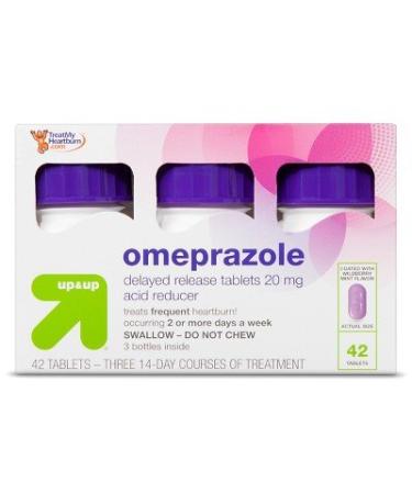 Omeprazole 20 mg Acid Reducer Delayed Release Tablets - Wildberry Mint Flavor - 42 ct - up & up
