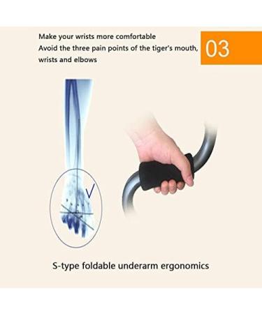 Folding Underarm Crutches Lightweight Walking Aid S-Shape Medical Crutches Anti-Slip Disabled Double Crutches for Elderly Disabled and Physically Impaired Prosperous - Buy Online on GoSupps.com