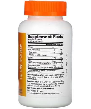 Doctor's Best Lutein & Zeaxanthin Supports Eye Health High Potency 60 Delicious Gummies Oxidative Stress Protection & Vision - Buy Online on GoSupps.com
