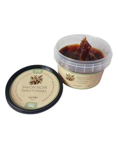 Orient SAPPHIRE BLACK SOAP - Morocco - BELDI SOAP - SCRUB - BODY - FACE - PURIFYING - EXFOLIATING - CLEANING - MOIDRATING - 100% NATURAL - 200g - OLIVE OIL - HAMMAM
