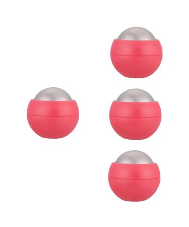 Tovinanna 4 pieces Hand massage ball Face massage roller body massage device Self -massage device Cold massage roller muscle ball Hand massage devices fitness fascitis handheld stainless steel pink