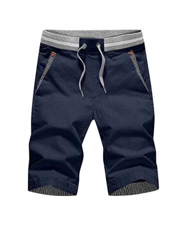 Mens Summer Shorts 2022 Stylish Cargo Short Pants Elastic Band Loose Casual Sports Running Straight Shorts with Pockets Large 02-navy