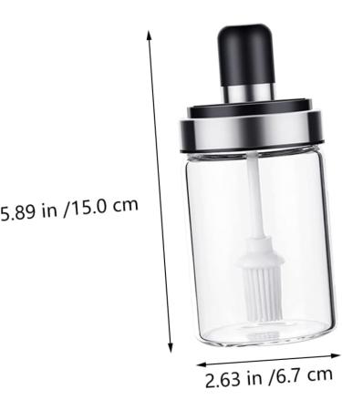 Zerodeko Honey Containers Glass Dispenser 1pc Oil Brush Seasoning Jar Combination Grease Stainless Steel Kitchen Soy Sauce Bottle Grease Container - Buy Online on GoSupps.com