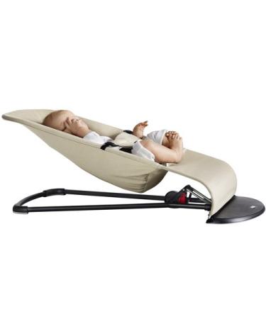BabyBj rn Bouncer Balance Soft in Cotton/Jersey Beige/Gray - Comfortable and Stylish Baby Bouncer - Buy Online on GoSupps.com