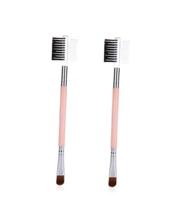 Ipetboom 1 Face Makeup Brushes Professional Cosmetics Brush Duo Eyebrow Brush Eyeshadow Makeup Brush Eyebrow Applicator Eyebrow Comb Brush Eyebrow Spoolie Miss Eyelash Beauty Tools Pink