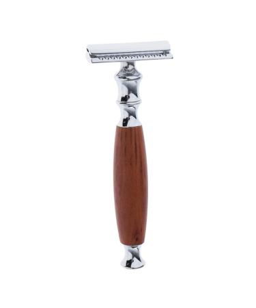 Premium Wooden Handled Double Edge Razor for Mustache - 12.5 x 4.5 cm - Eco-Friendly Shaving Solution - Buy Online on GoSupps.com