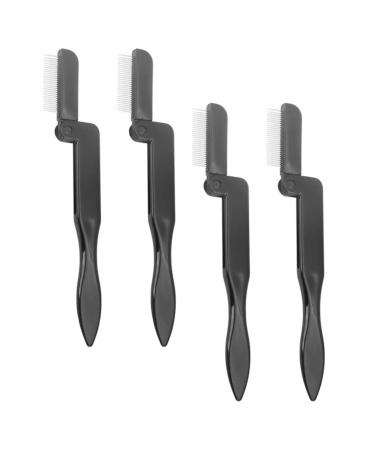 Beaupretty 4 pieces of eyelash comb eyed brewer Applicator for eyelashes eyelash brush separators brow ridge combs for eyelash brushes eyelash tools stainless steel folds made of metal
