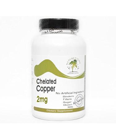 Chelated Copper 2mg  100 Capsules - No Additives  Naturetition Supplements