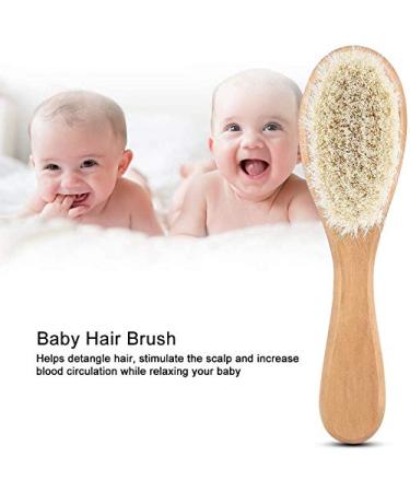 Baby Hair Brush Set - Soft Natural Goat Hair Comb with Wood Bristles for Newborns and Toddlers - Buy Online on GoSupps.com