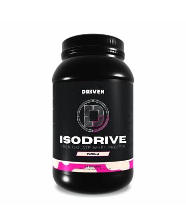 Driven Nutrition IsoDrive Whey Isolate Protein Powder 2lb (Vanilla) 25g Protein Enzyme Enhanced for Absorption Ultra Clean Vanilla Cupcake 2 Pound (Pack of 1)