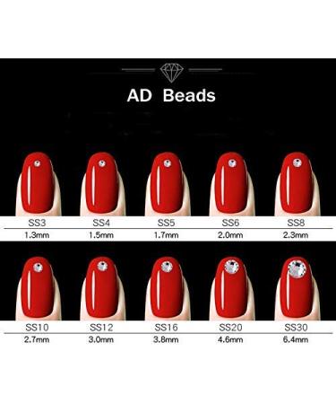 4300 Flat Back Nail Art Rhinestones Set with Storage Box & Picking Pen - Champagne | 6 Sizes (2-6.5mm) for DIY Crafts - Buy Online on GoSupps.com