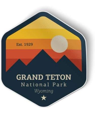 Squiddy Grand Teton National Park Wyoming Vinyl Sticker Decal - 3 Tall for Phone, Laptop, Water Bottle - Buy Online on GoSupps.com