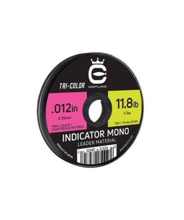Cortland Indicator Mono Leader Tri-Color - 50ft 0.012"