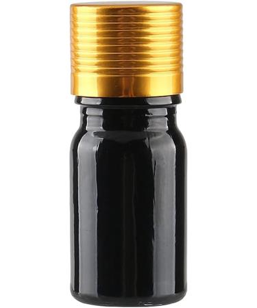 Tianzd 4PCs 5ml Gloss Black Glass Bottles with Gold Aluminum Caps | Sealed Stopper Flasher Oil Fragrance & Aromatherapy - Buy Online on GoSupps.com