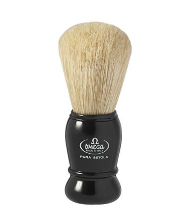 Omega Shaving Brush #10290 Pure Boar Bristles Black